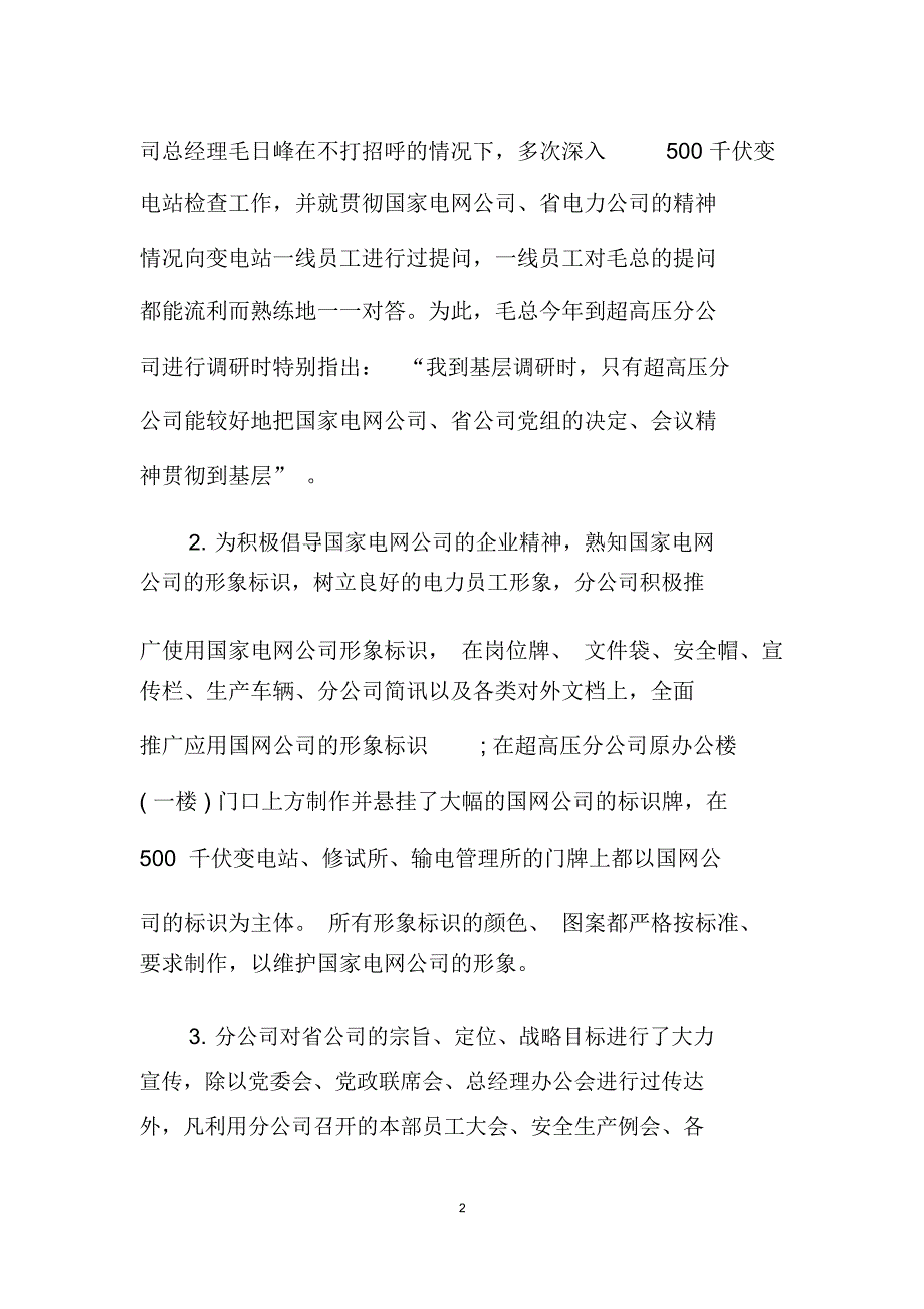 电力公司执行力情况自查报告_第2页