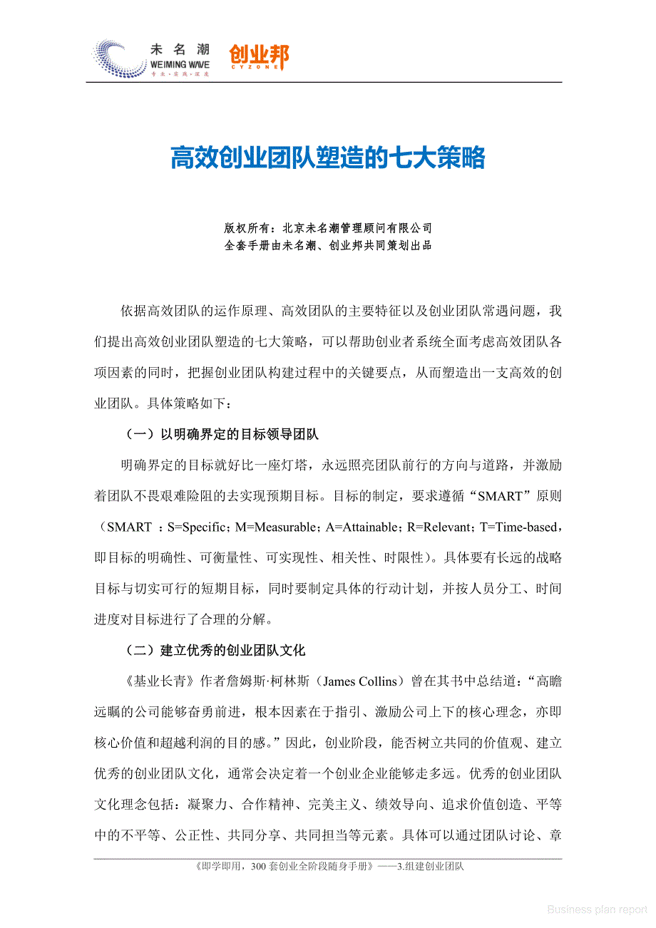 商业计划书和可行性报告高效创业团队塑造的七大策略_第1页