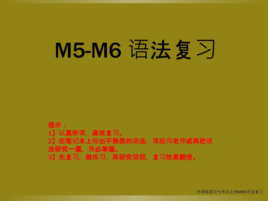 外研版英语七年级上册MM6语法复习课件_第1页