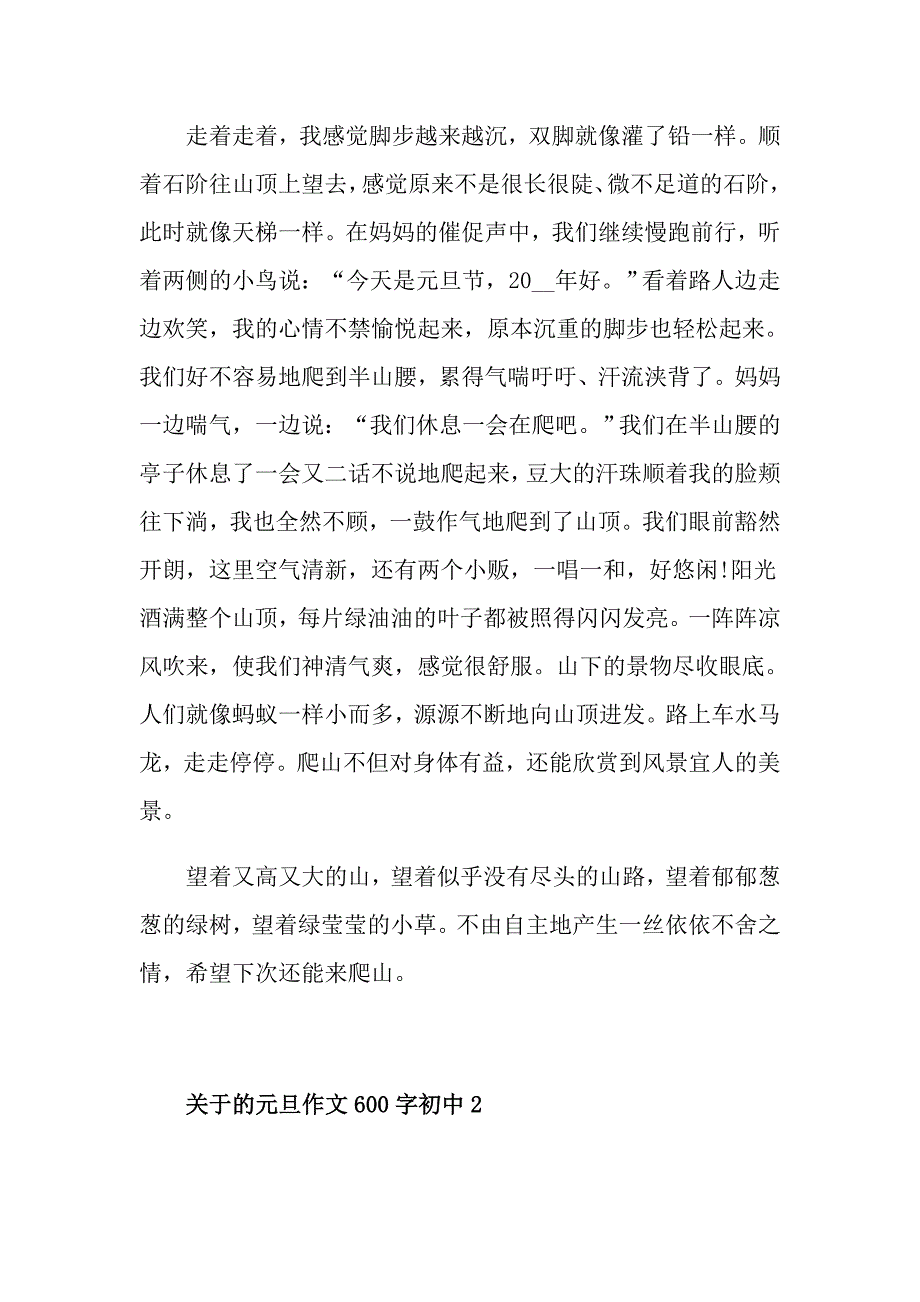 关于的元旦作文600字初中_第2页