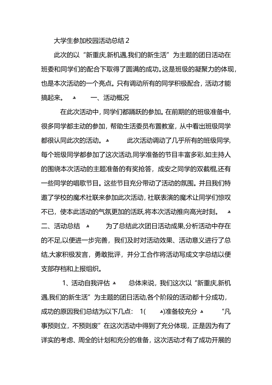 大学生参加校园活动总结范文模板_第3页