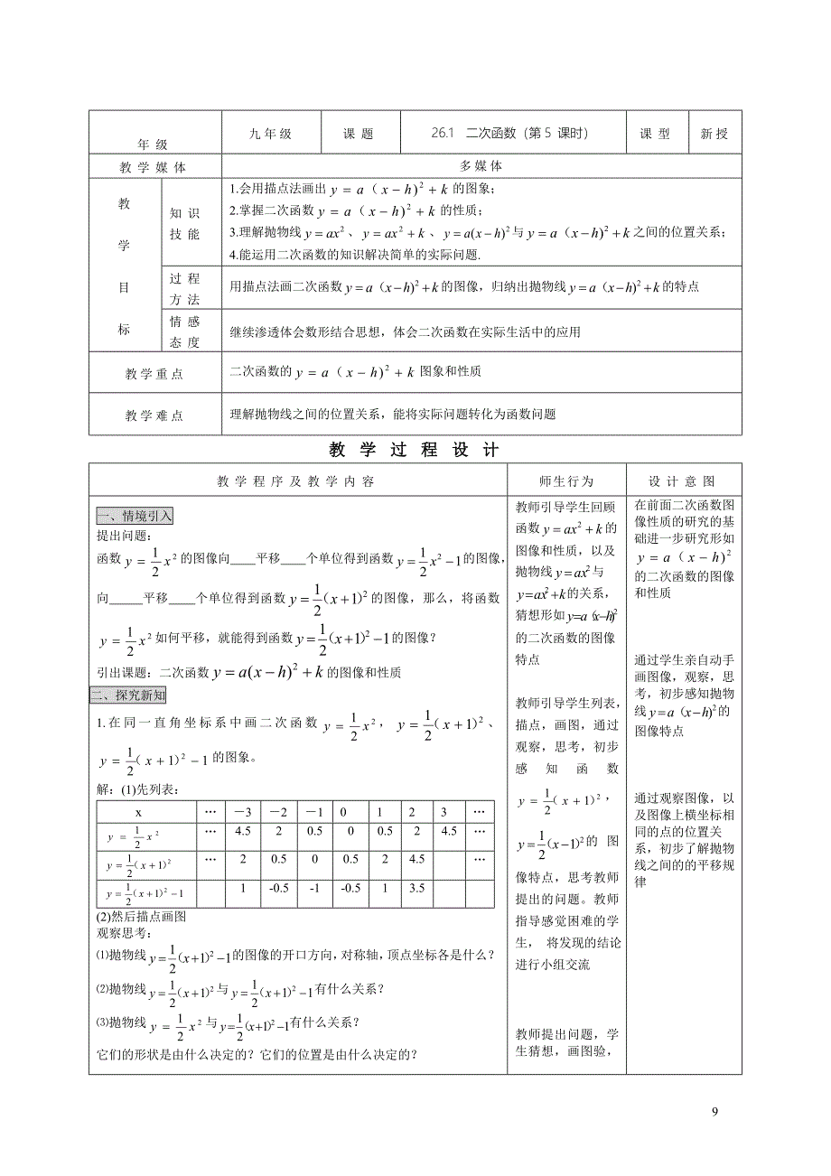 【人教版】9年级下册精品示范教案：第26章二次函数26.1二次函数5_第1页