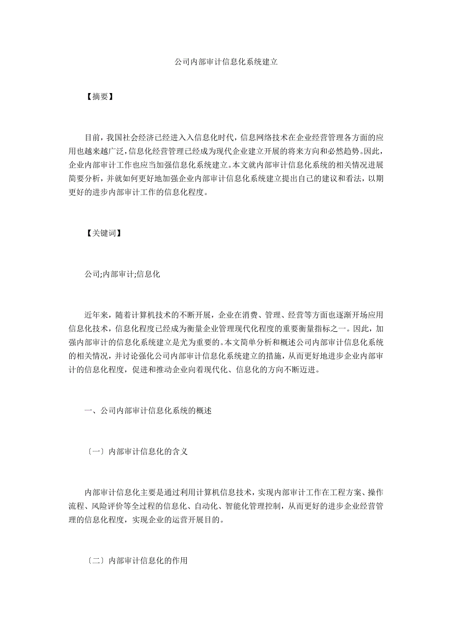 公司内部审计信息化系统建设_第1页