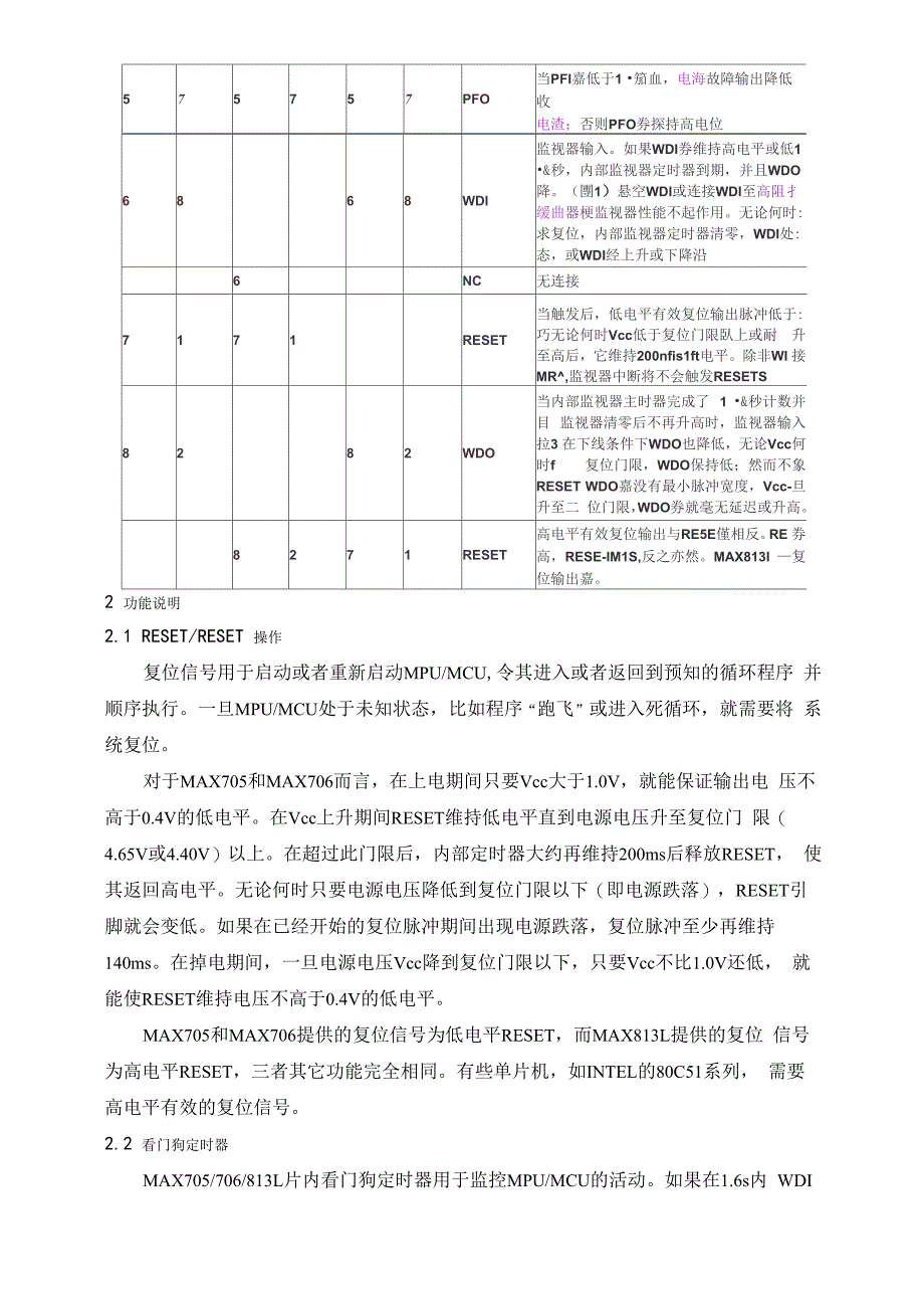 看门狗MAX705、706、813中文说明_第2页