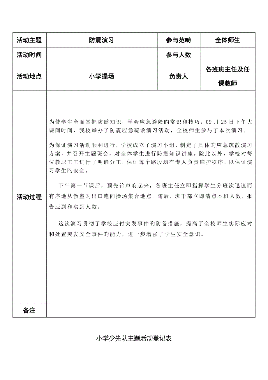 少先队主题活动记录表_第5页