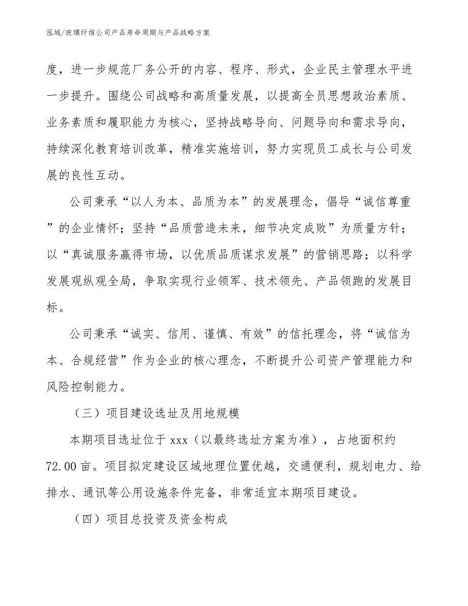 玻璃纤维公司产品寿命周期与产品战略方案（参考）_第5页