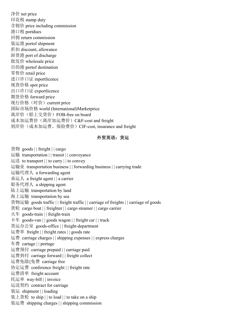 外贸英语专业词汇_第3页