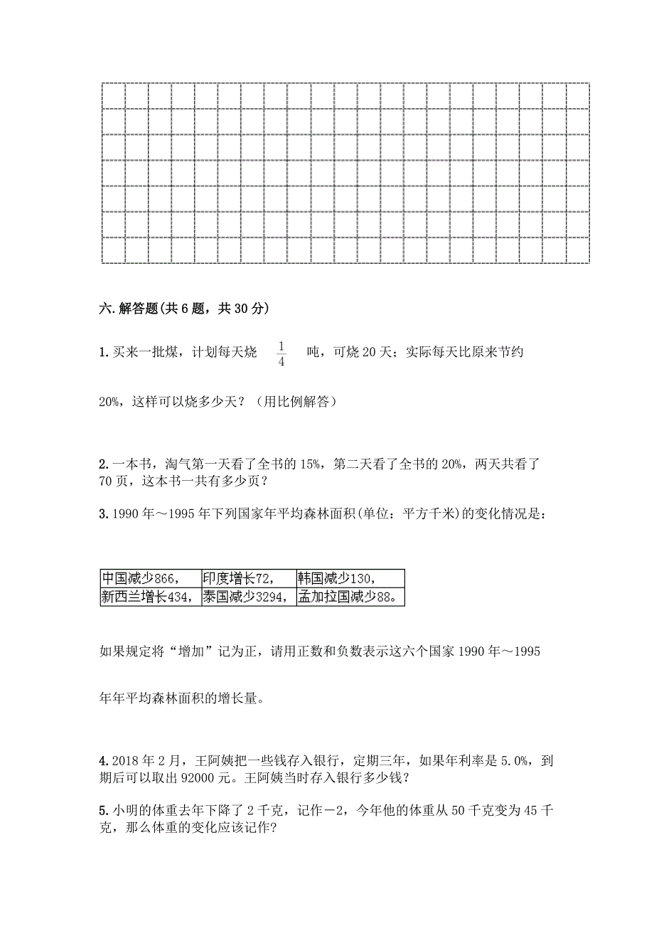 最新人教版六年级下册数学期末测试卷(名师系列)word版.docx_第4页