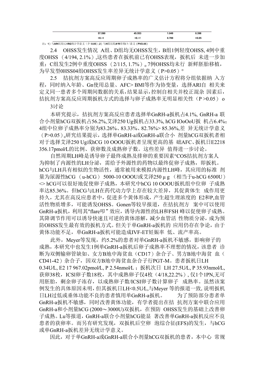 促排卵拮抗剂方案高反应周期的扳机方式选择 附GnRH拮抗剂方案在卵巢高反应患者中的应用价值_第3页