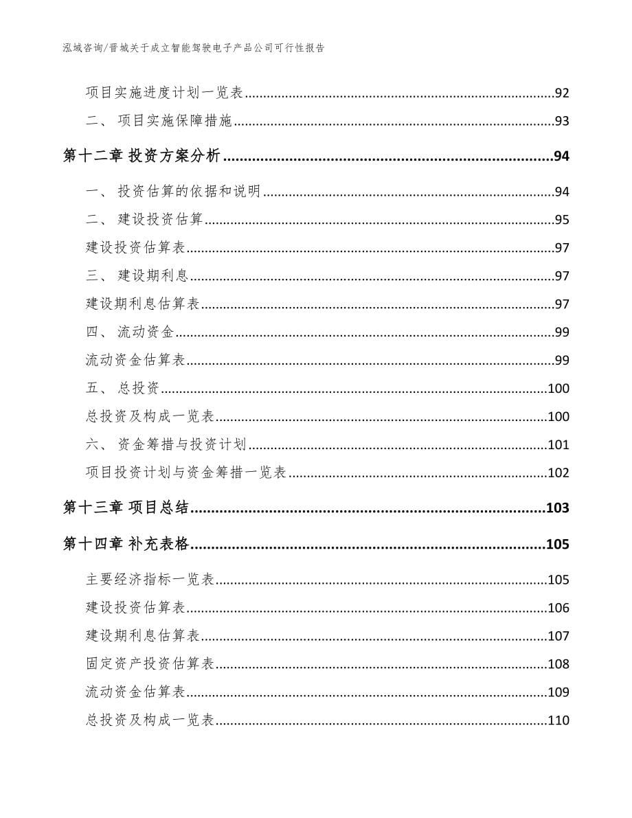 晋城关于成立智能驾驶电子产品公司可行性报告（范文参考）_第5页