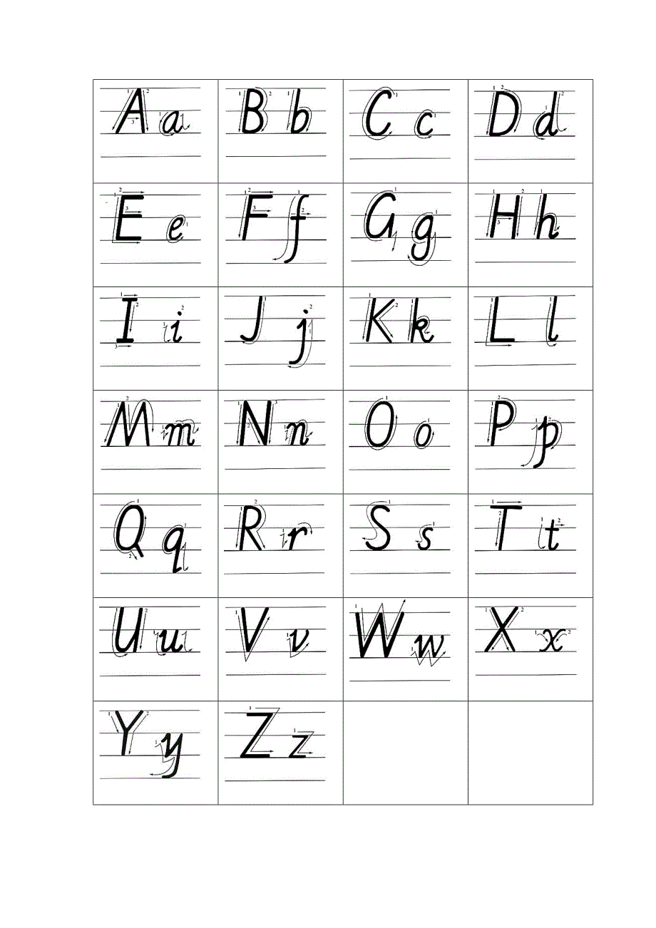 26个英文字母书写标准及练习 (2)_第1页