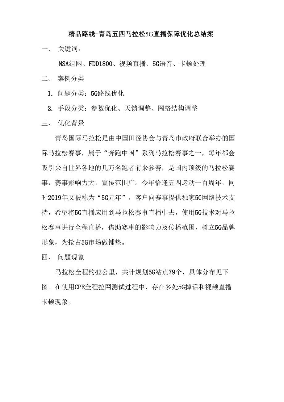 精品路线青岛五四马拉松5G直播保障总结_第1页