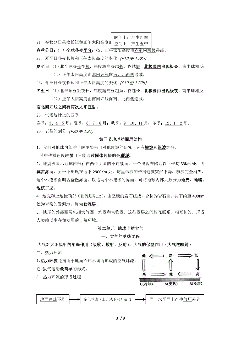 高中地理必修1的复习提纲打印_第3页