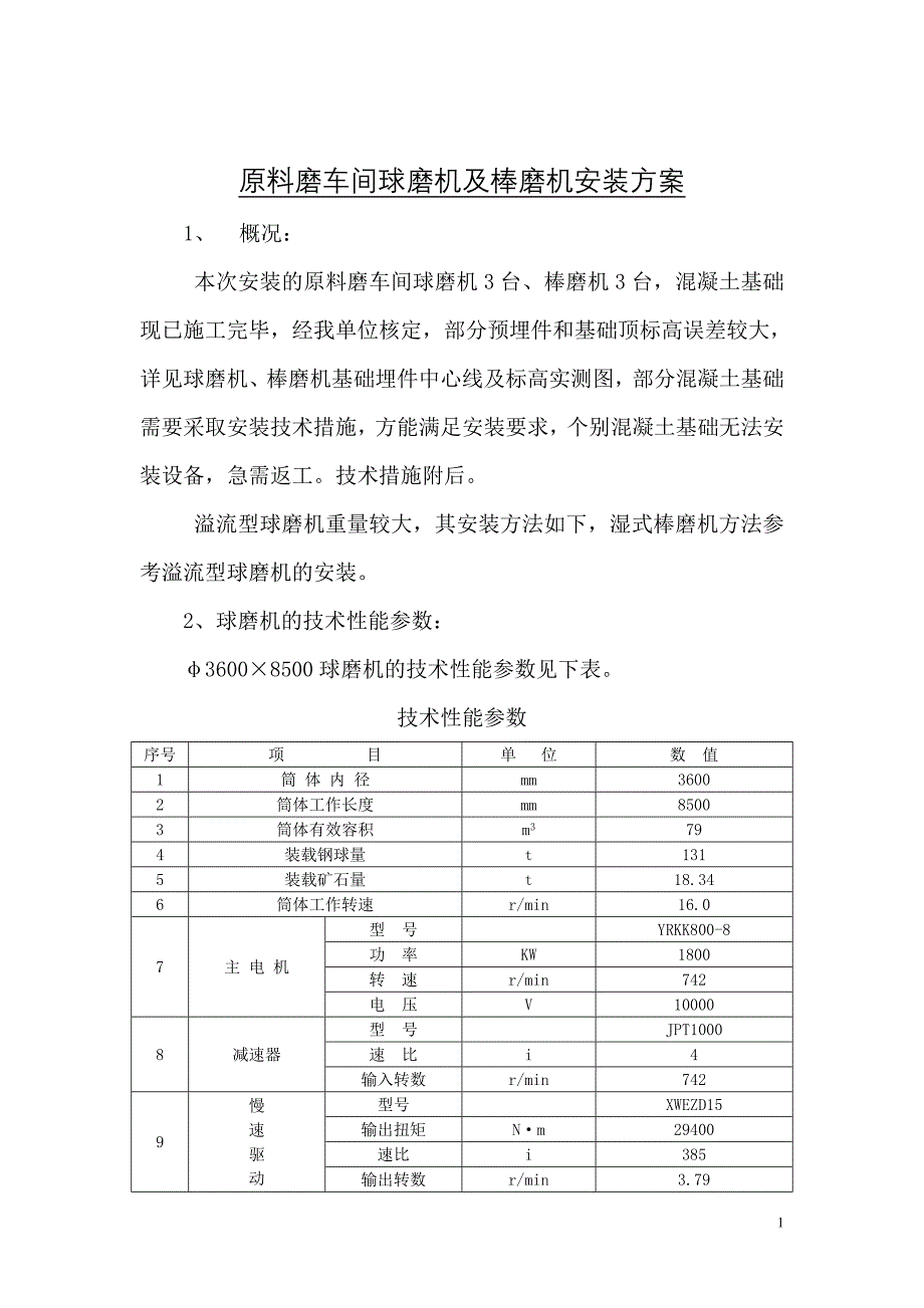 原料磨车间球磨机及棒磨机安装方案.doc_第1页