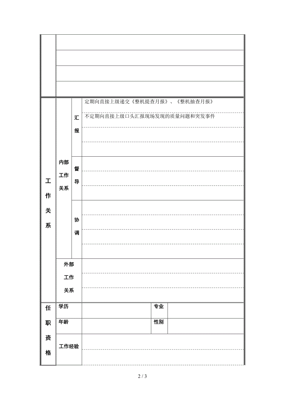 整机质量故障分析员岗位说明书_第2页