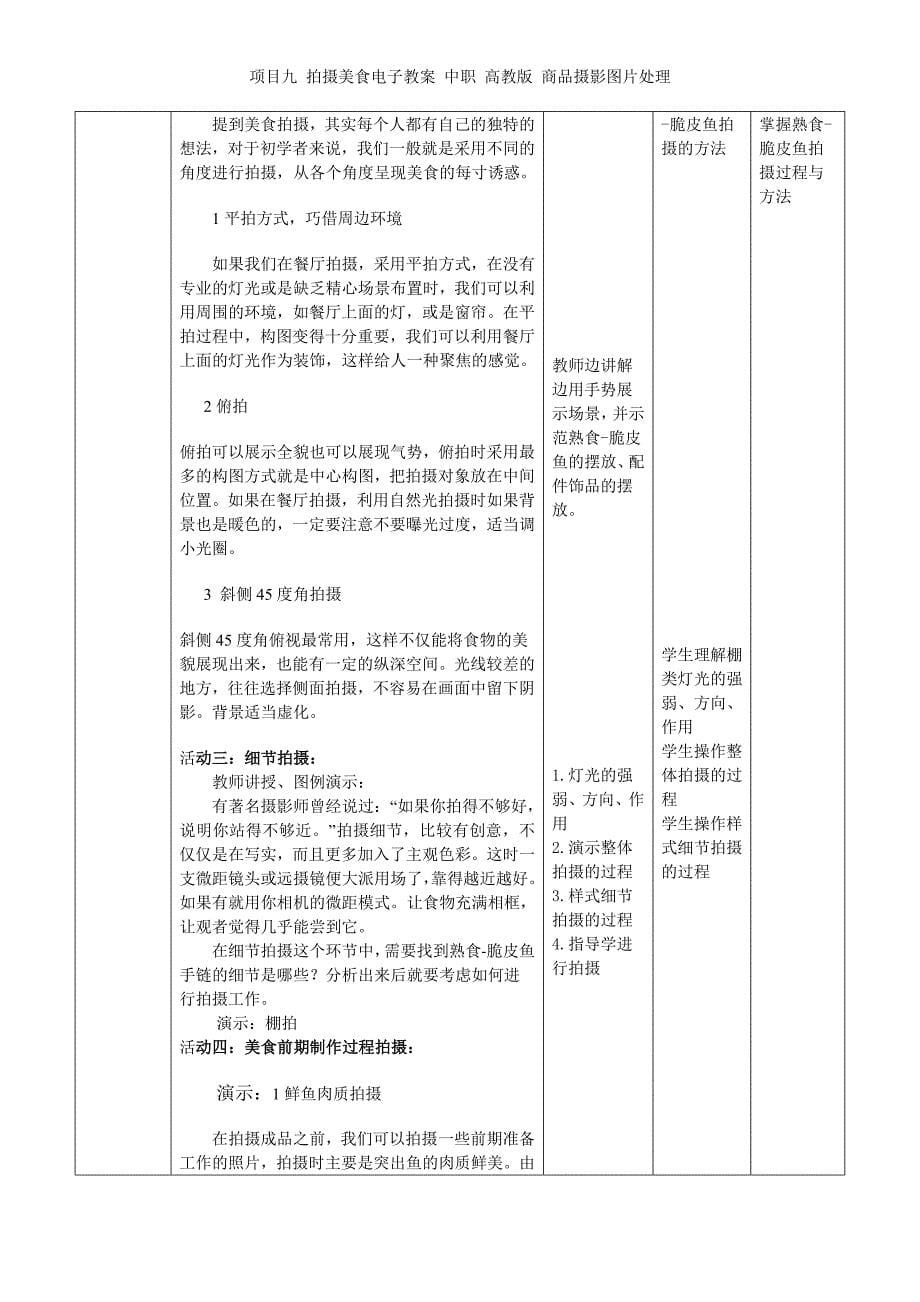 项目九 拍摄美食电子教案 中职商品摄影图片处理_第5页