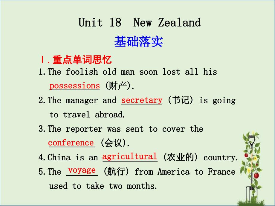 步步高高三英语一轮复习Unit18NewZealand精品课件_第1页