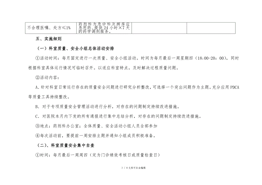 药剂科医疗质量、安全管理持续改进实施方案_第3页