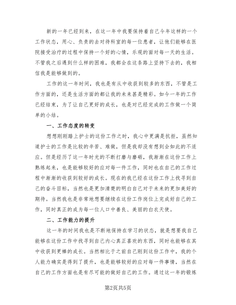 护士2023个人工作总结报告（二篇）.doc_第2页