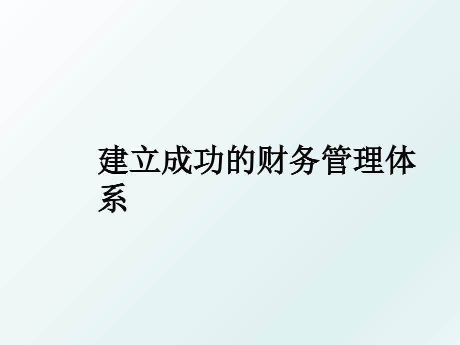 建立成功的财务体系_第1页