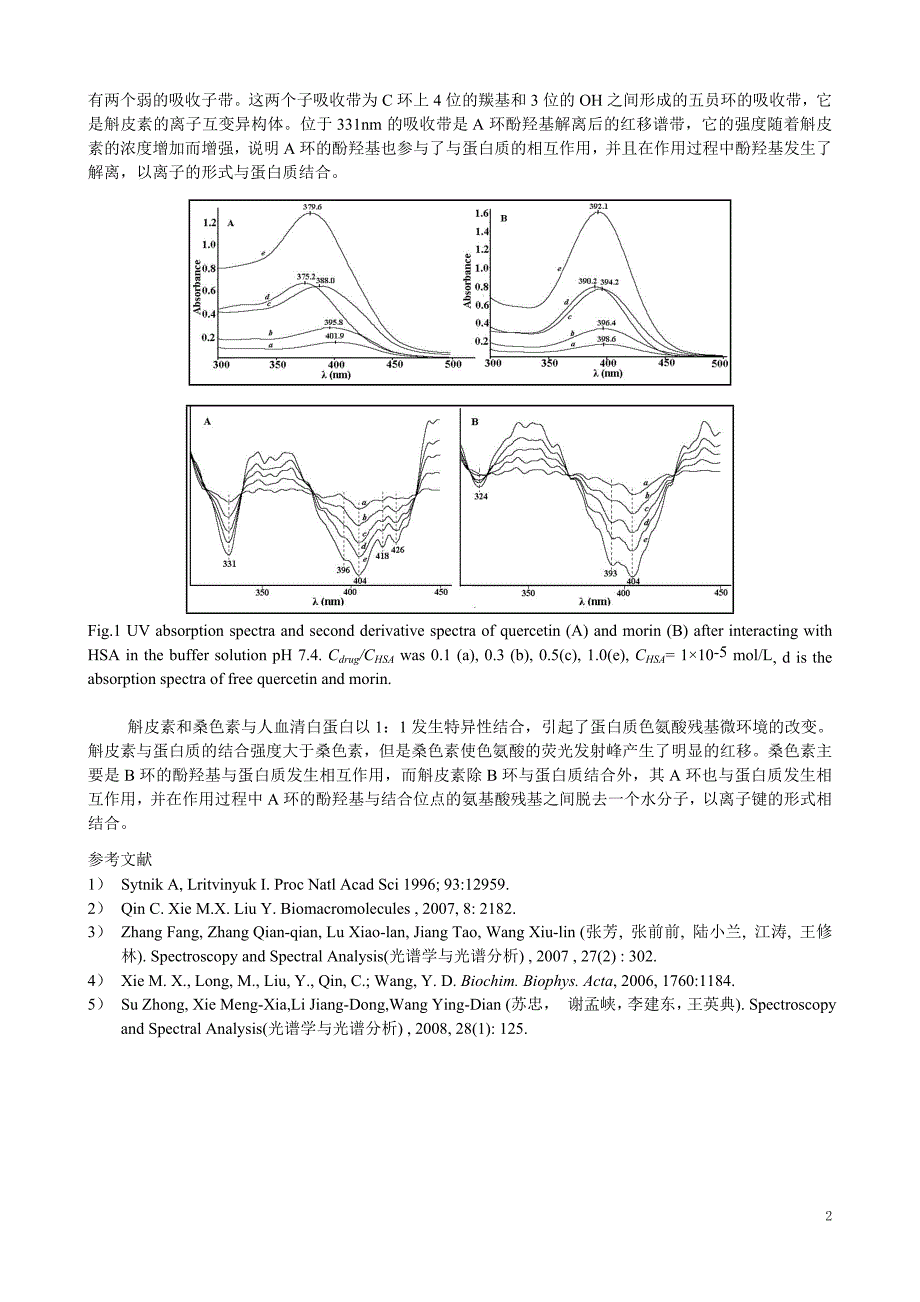 黄酮醇与人血清白蛋白相互作用的光谱表征.doc_第2页