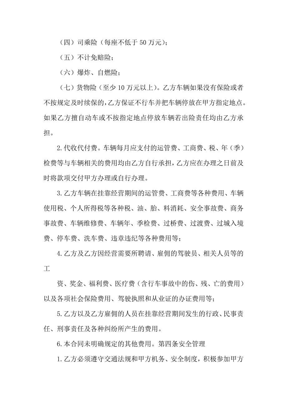 运输企业清理整顿挂靠车辆方案_第5页