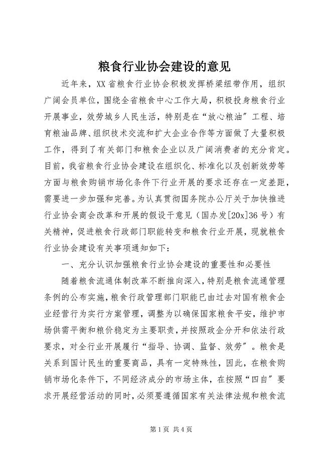 2023年粮食行业协会建设的意见.docx