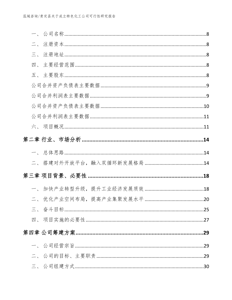 贵定县关于成立特色化工公司可行性研究报告模板参考_第3页