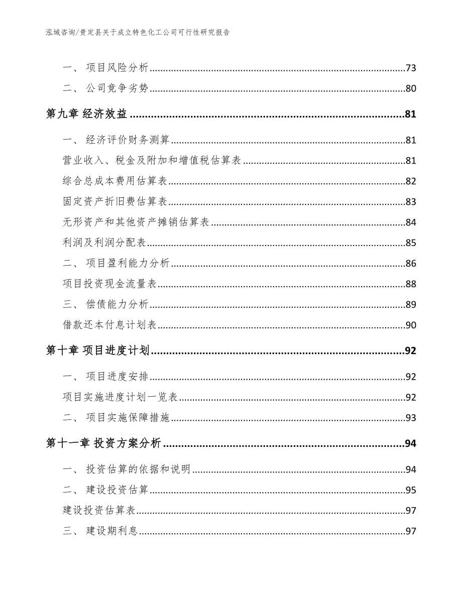 贵定县关于成立特色化工公司可行性研究报告模板参考_第5页