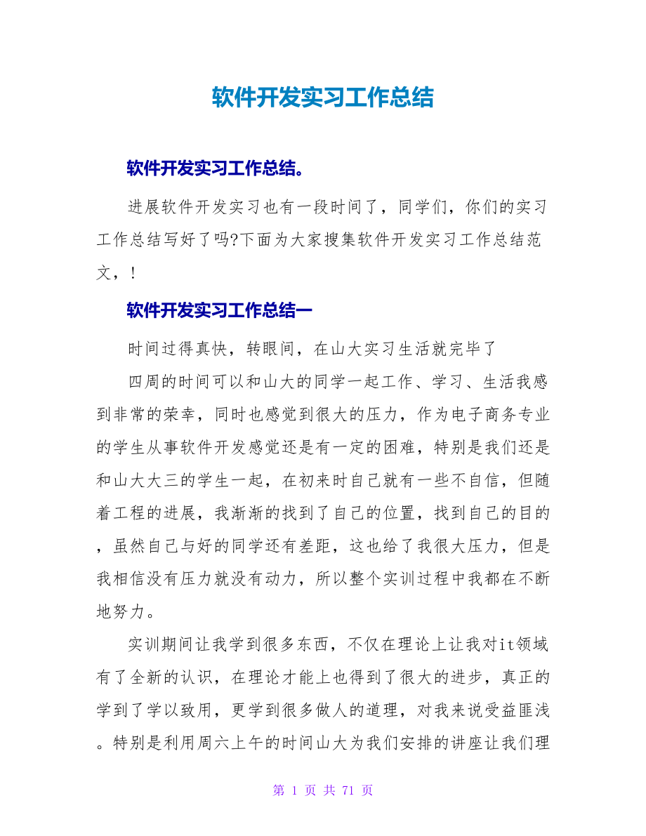 软件开发实习工作总结.doc_第1页