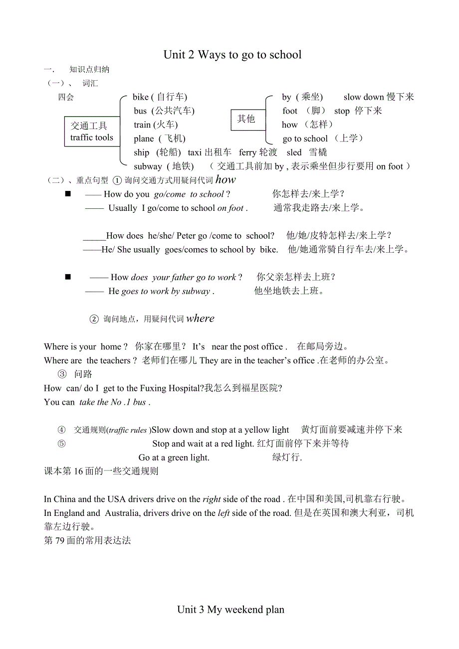 新版PEP小学英语六年级上册1-6单元知识点总结_第3页