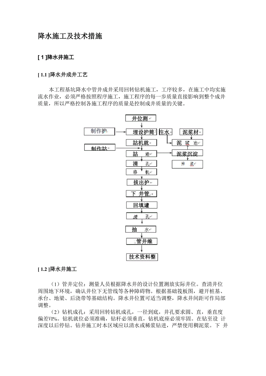 降水施工及技术措施_第1页