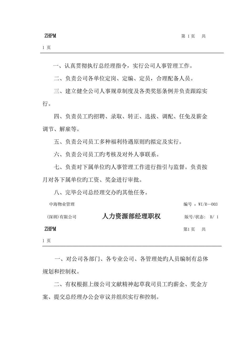 物业管理有限公司人事标准手册_第5页