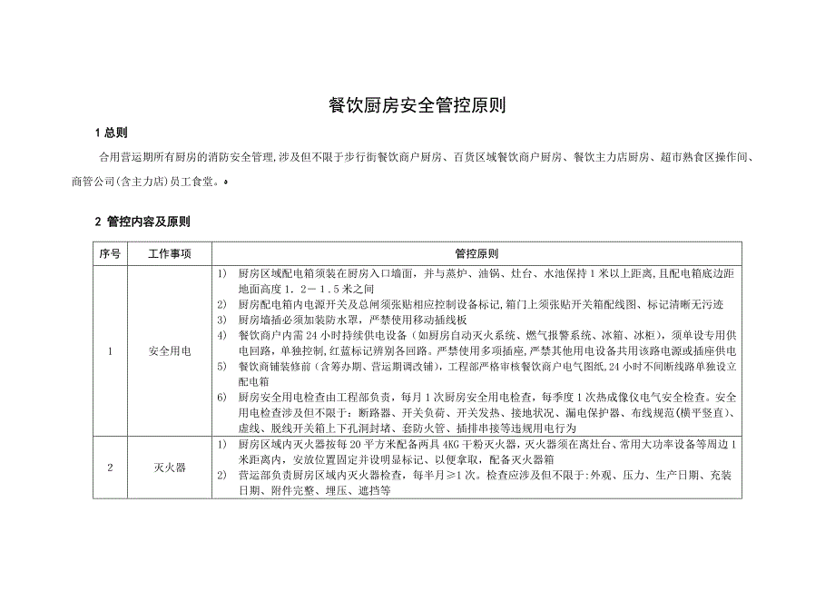 餐饮厨房安全管控标准_第1页