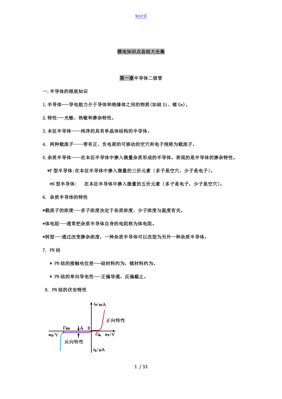 模电总结材料复习资料_第1页