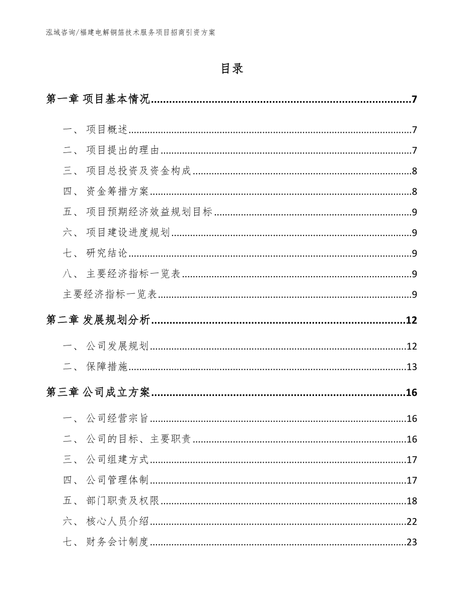 福建电解铜箔技术服务项目招商引资方案_第2页