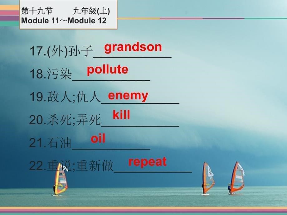 【精品】中考英语 第一部分 教材梳理 第19节 九上 Module 11-Module 12课件 外研版1（可编辑）_第5页