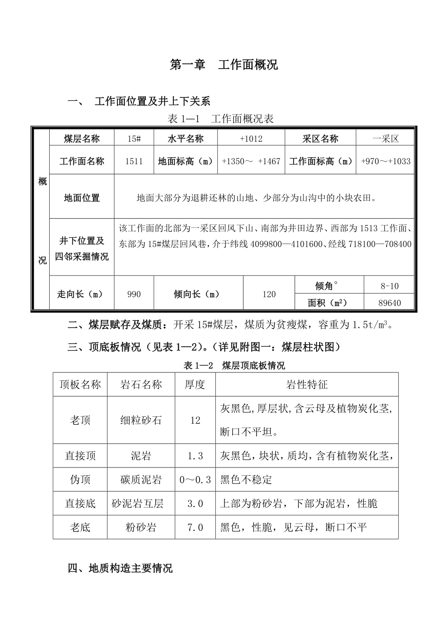 1511低位放顶煤综采工作面作业规程_第1页