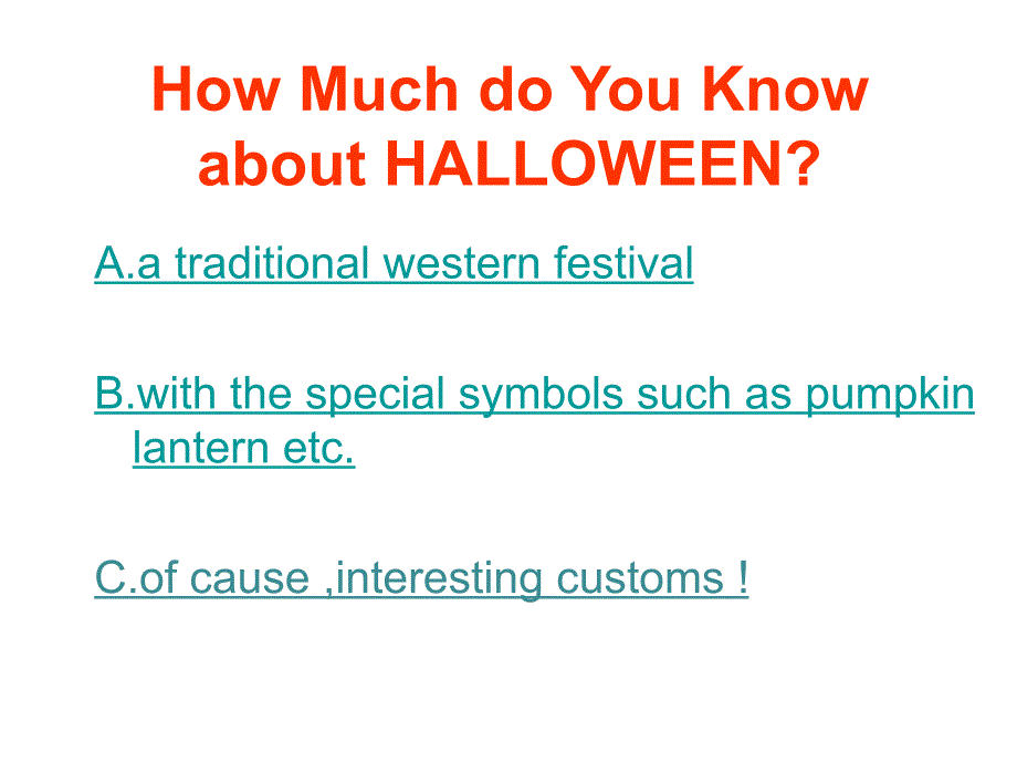 【精品】halloween万圣节英文教学ppt课件_第3页