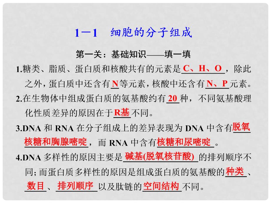 高考生物大二轮专题复习与增分策略（技能+规范+回扣）第二篇 11细胞的分子组成课件_第2页