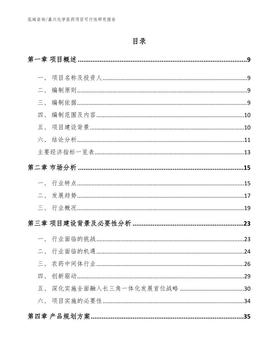 嘉兴化学医药项目可行性研究报告【参考范文】_第2页