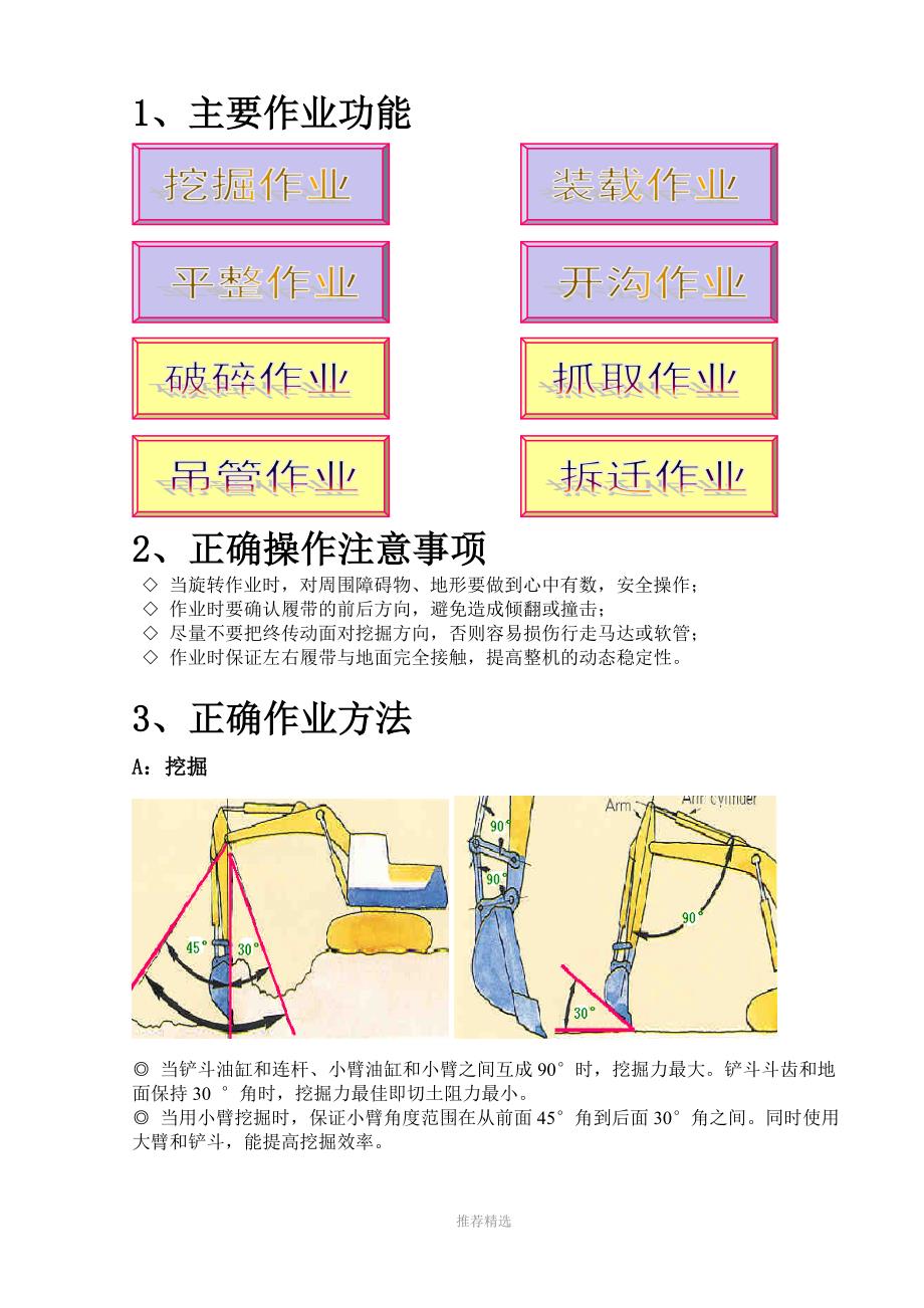 挖掘机正确作业方法_第1页