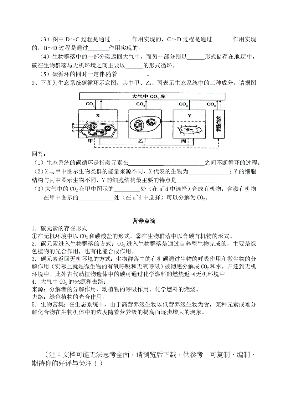 生态系统的物质循环学案_第4页