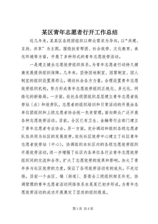 2023年某区青年志愿者行动工作总结.docx