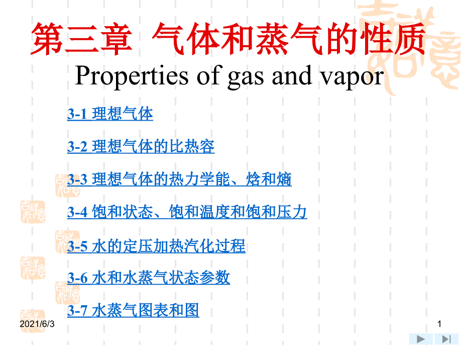 工程热力学气体和蒸汽的性质PPT优秀课件_第1页