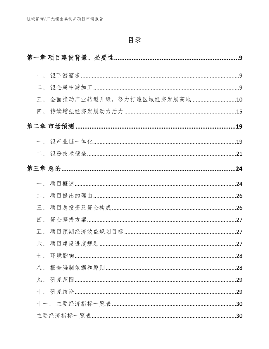 广元钽金属制品项目申请报告_第2页