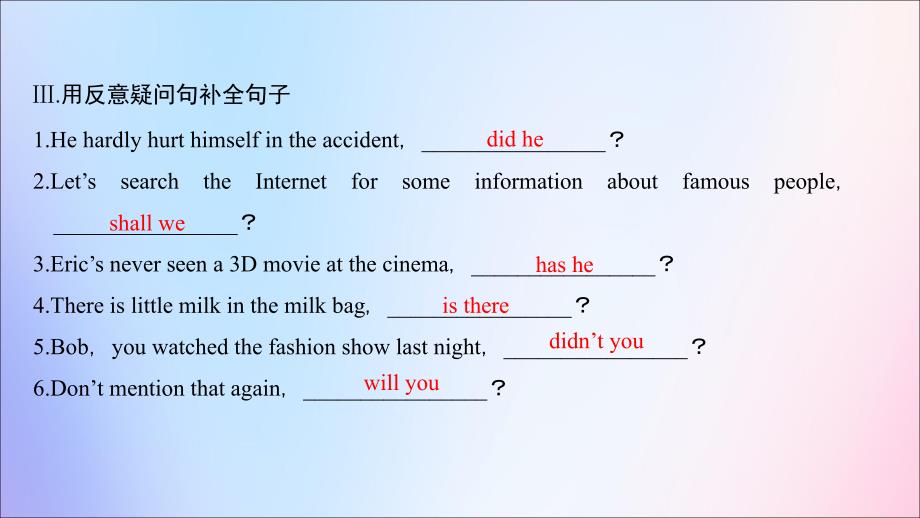 2019-2020学年新教材高中英语 Unit 3 Sports and fitness Section Ⅷ Assessing Your Progress课件 新人教版必修第一册_第3页