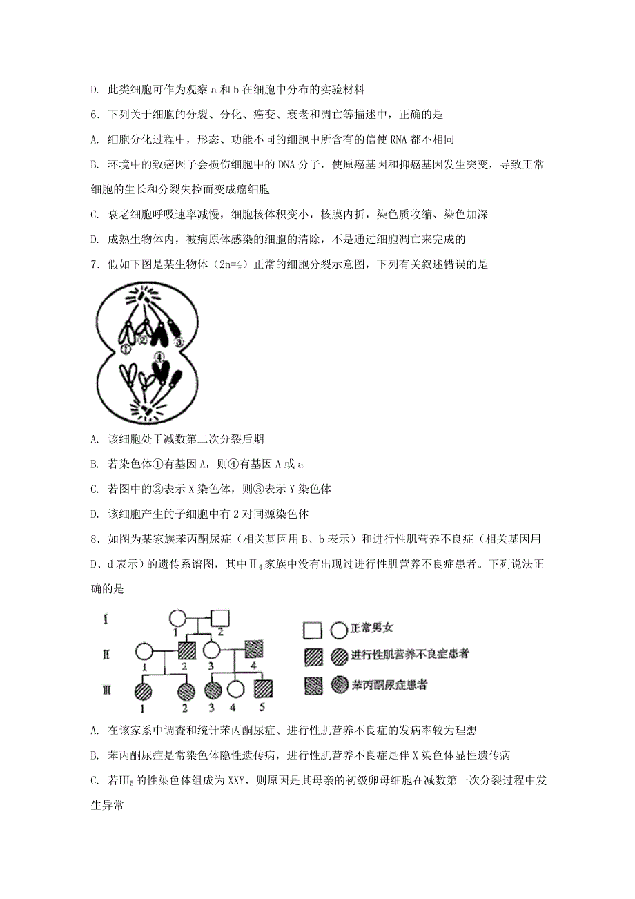 湖南省衡阳市高三生物上学期第一次质检试题实验班_第3页