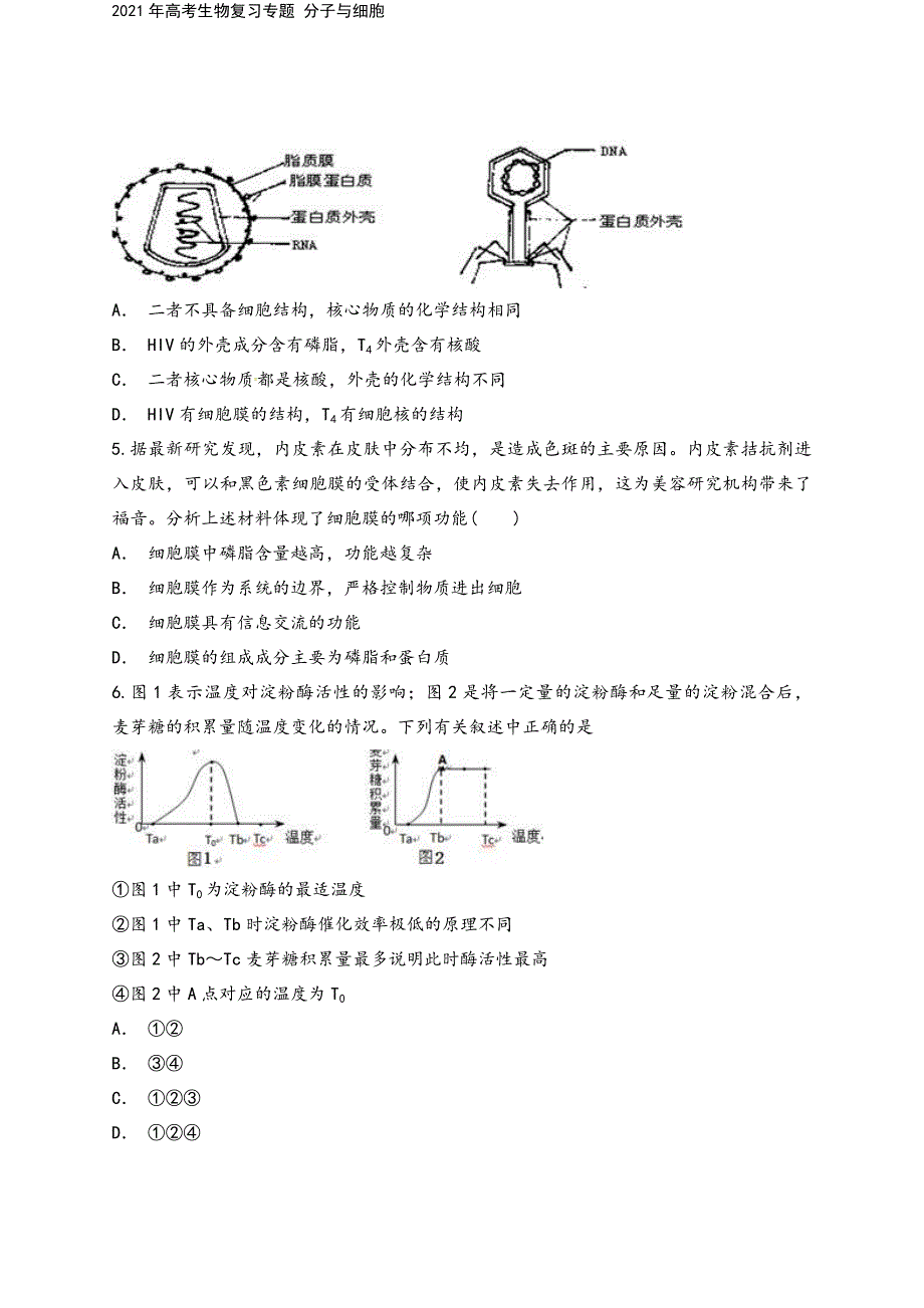 2021年高考生物复习专题-分子与细胞.doc_第3页