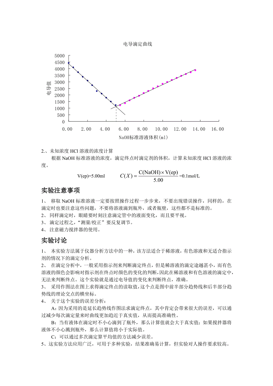 电导的定分析法测定未知酸实验报告_第3页